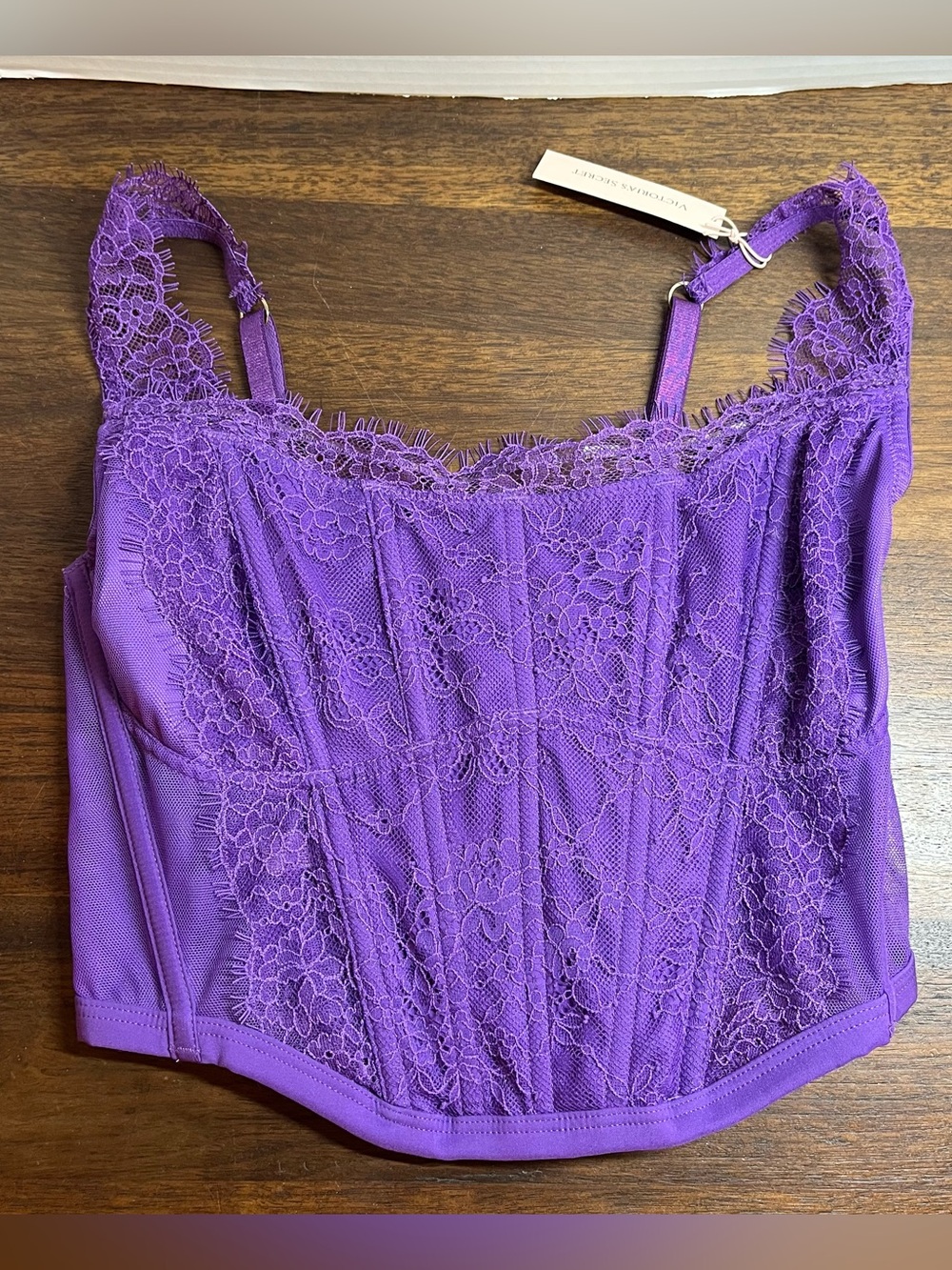 Victoria's Secret Dream Angels Corset Bra w/out Padding Purple Small NWT